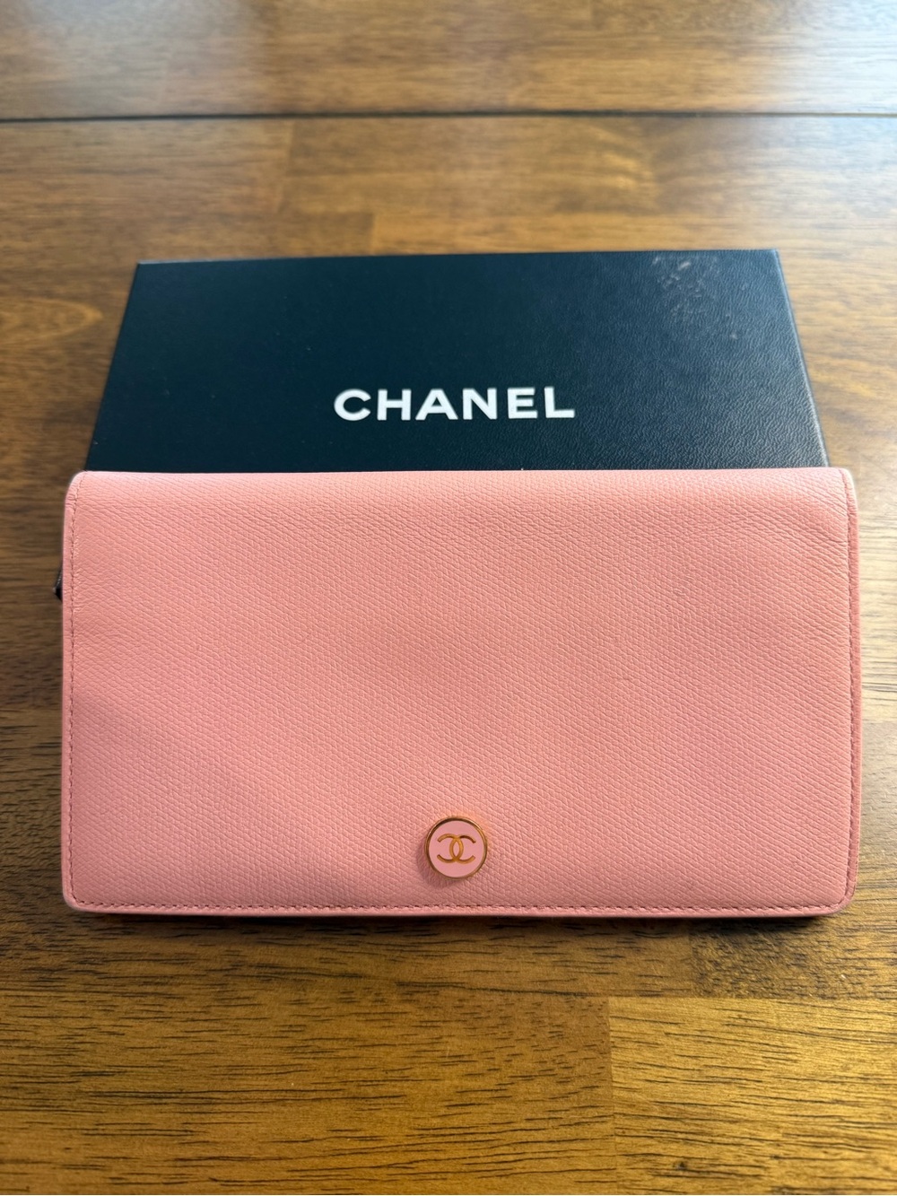 Chanel Coco Button Long Wallet - Pink